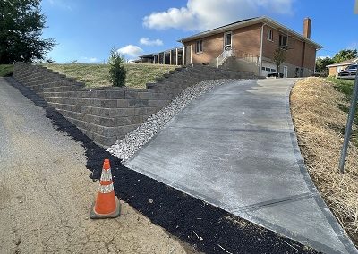 Ruffner New Driveway Extension, Sidewalk, Concrete Patio, and Two Block Retaining Walls – Fort Wright, Kentucky