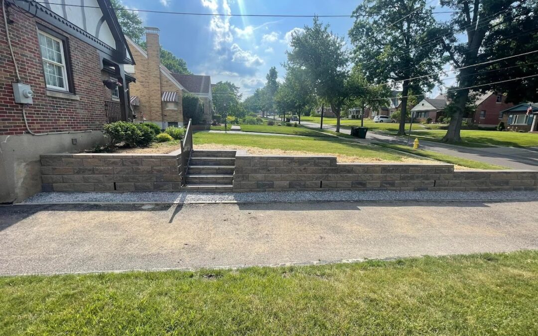 Boston – Installed new retaining wall with block steps and hand rail (Cincinnati, Ohio)